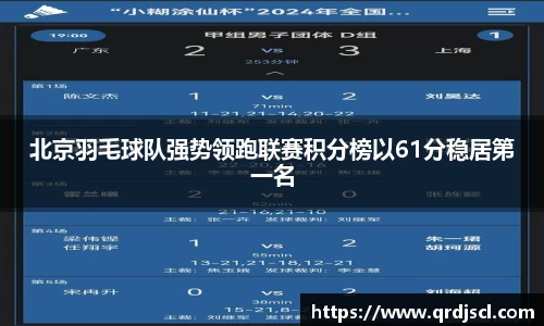 北京羽毛球队强势领跑联赛积分榜以61分稳居第一名